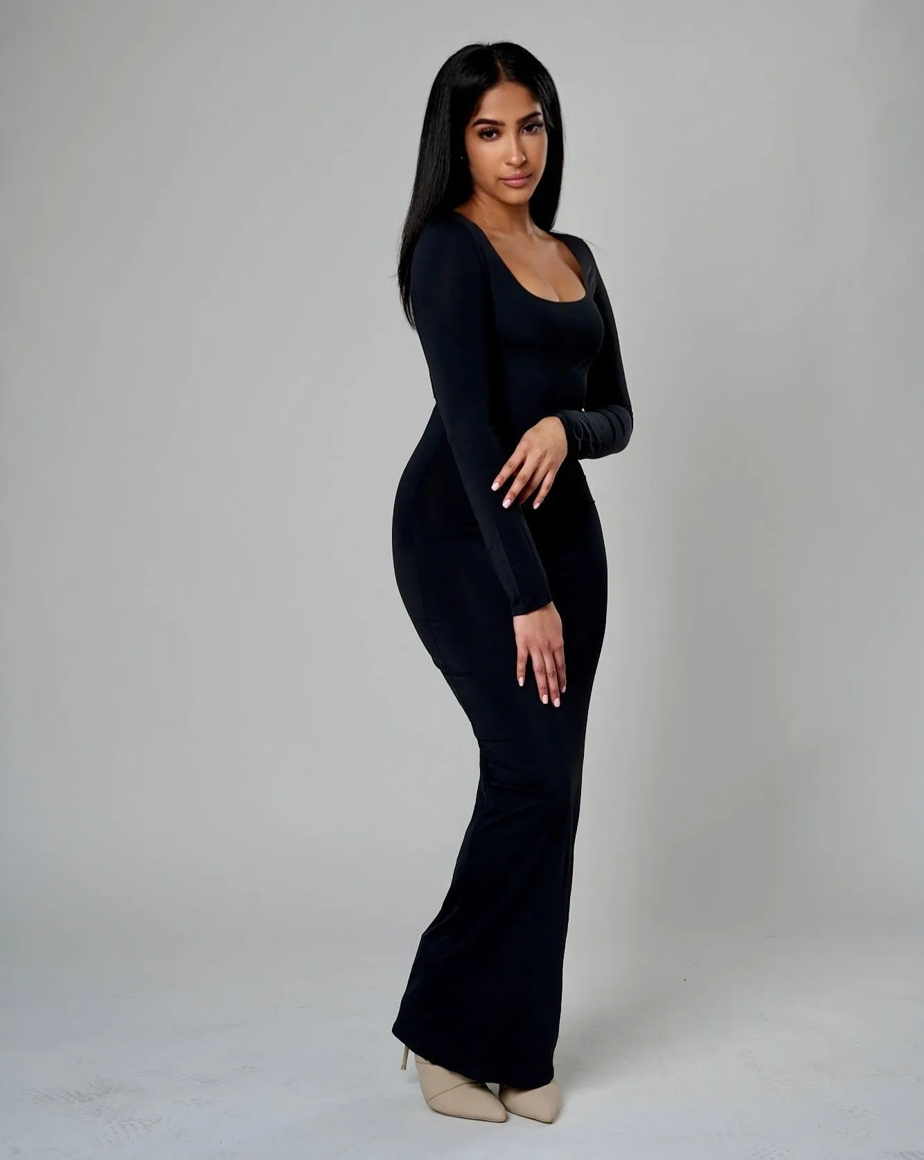 Sicri Smoothing Long Sleeve Dress - Black