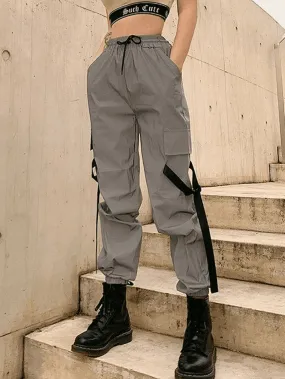 Size Friendly Reflective Parachute Cargo Pants