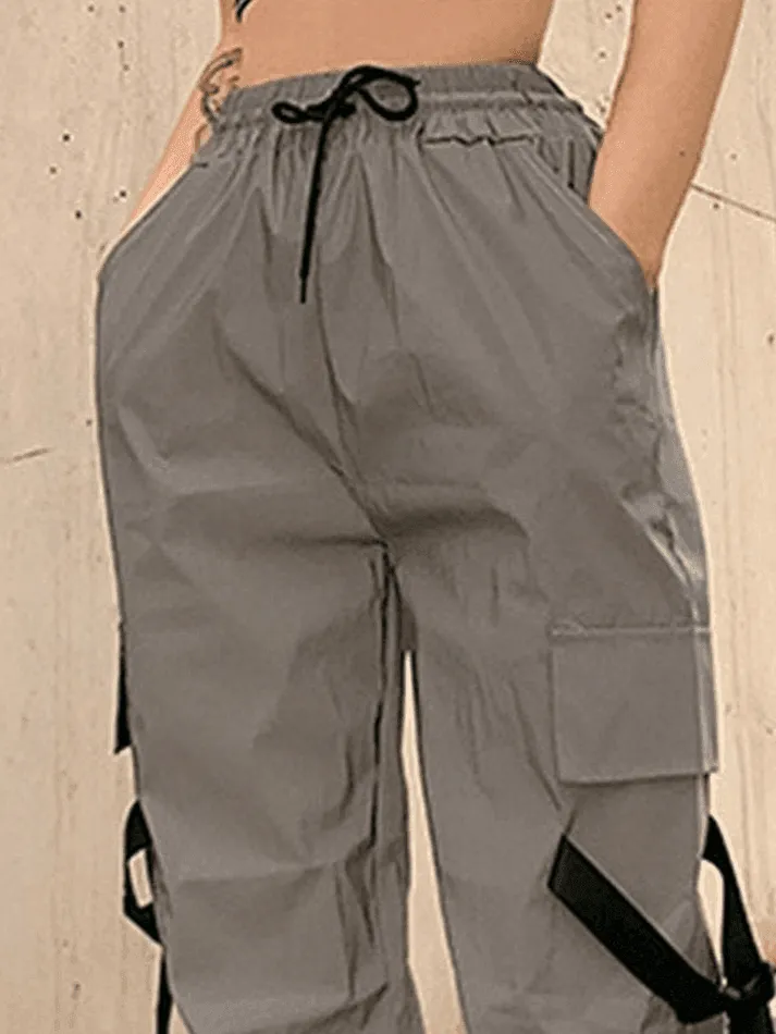 Size Friendly Reflective Parachute Cargo Pants