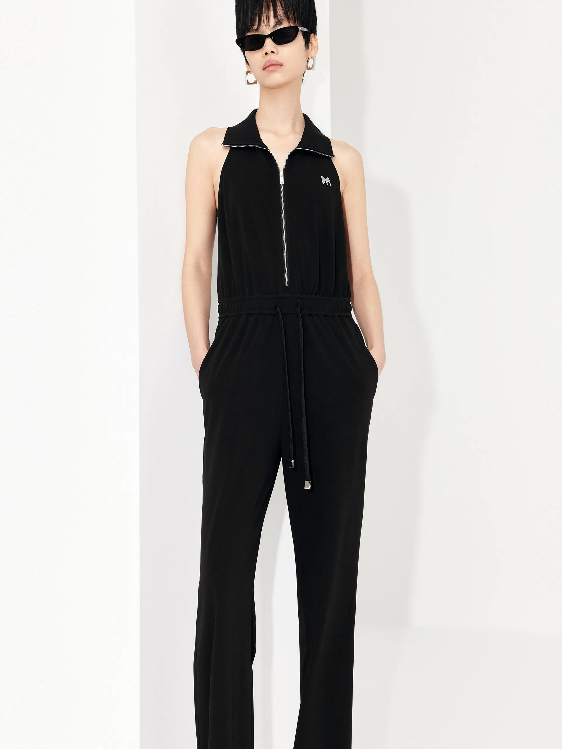 Sleeveless Drawstring Jumpsuit