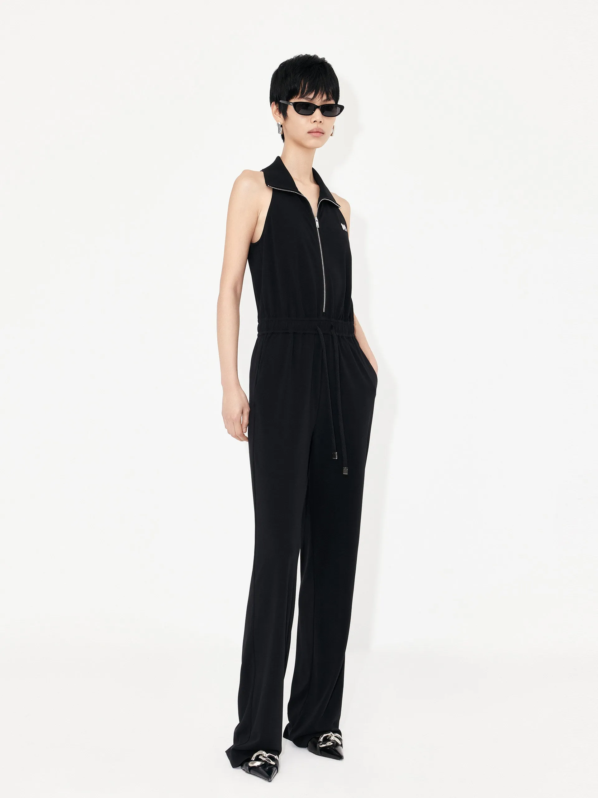 Sleeveless Drawstring Jumpsuit