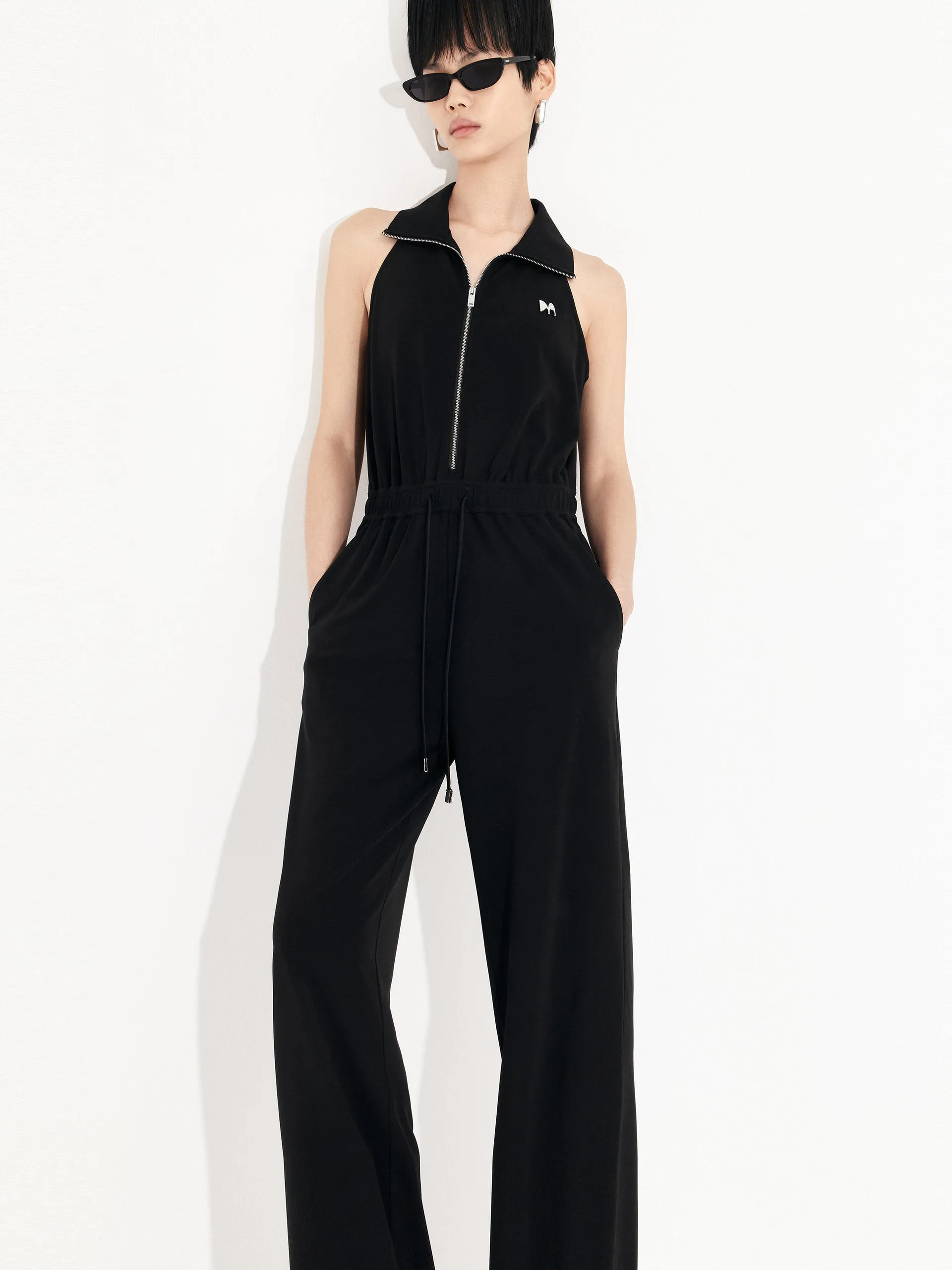 Sleeveless Drawstring Jumpsuit