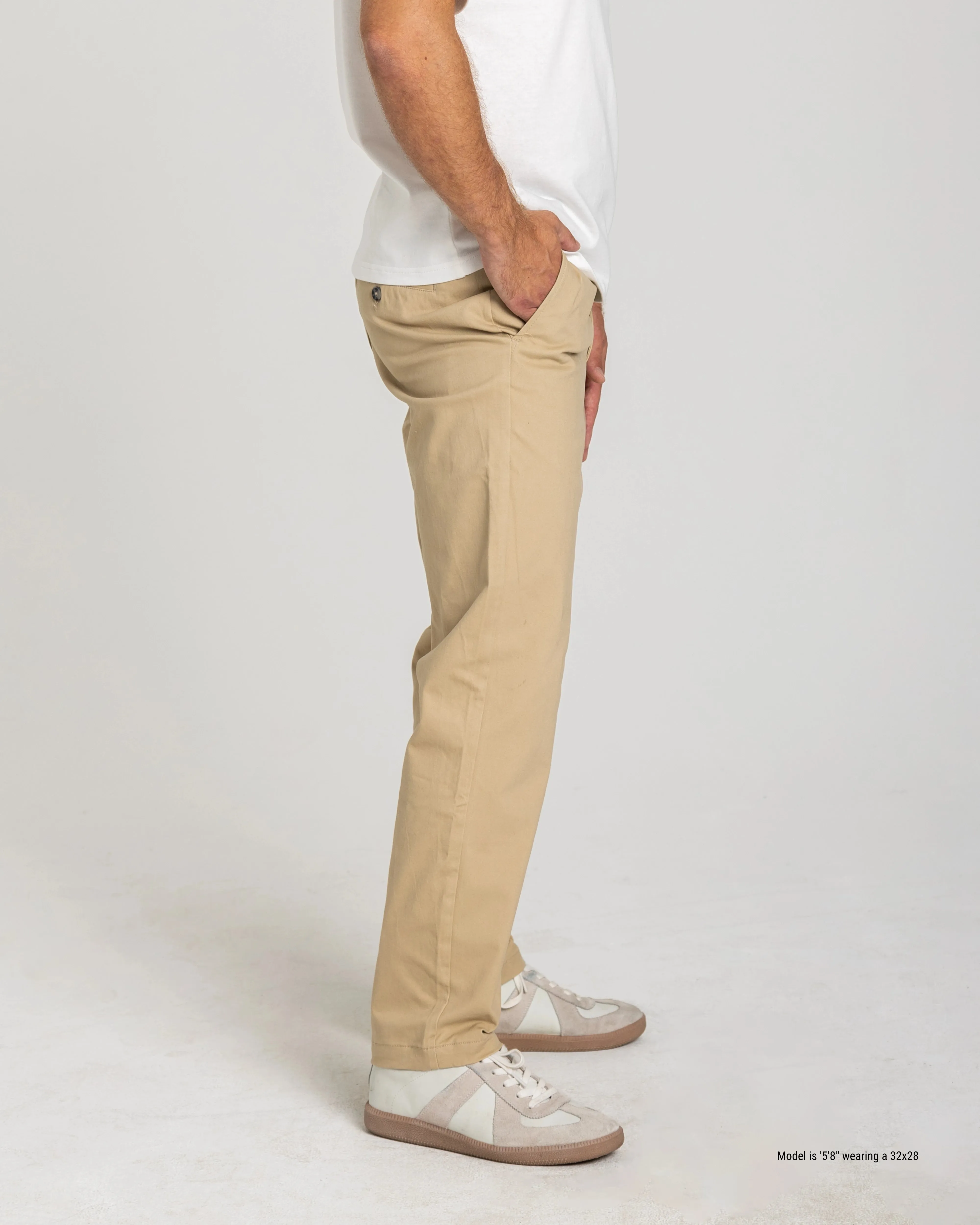 Slim Fit Chino Pants for Shorter Men