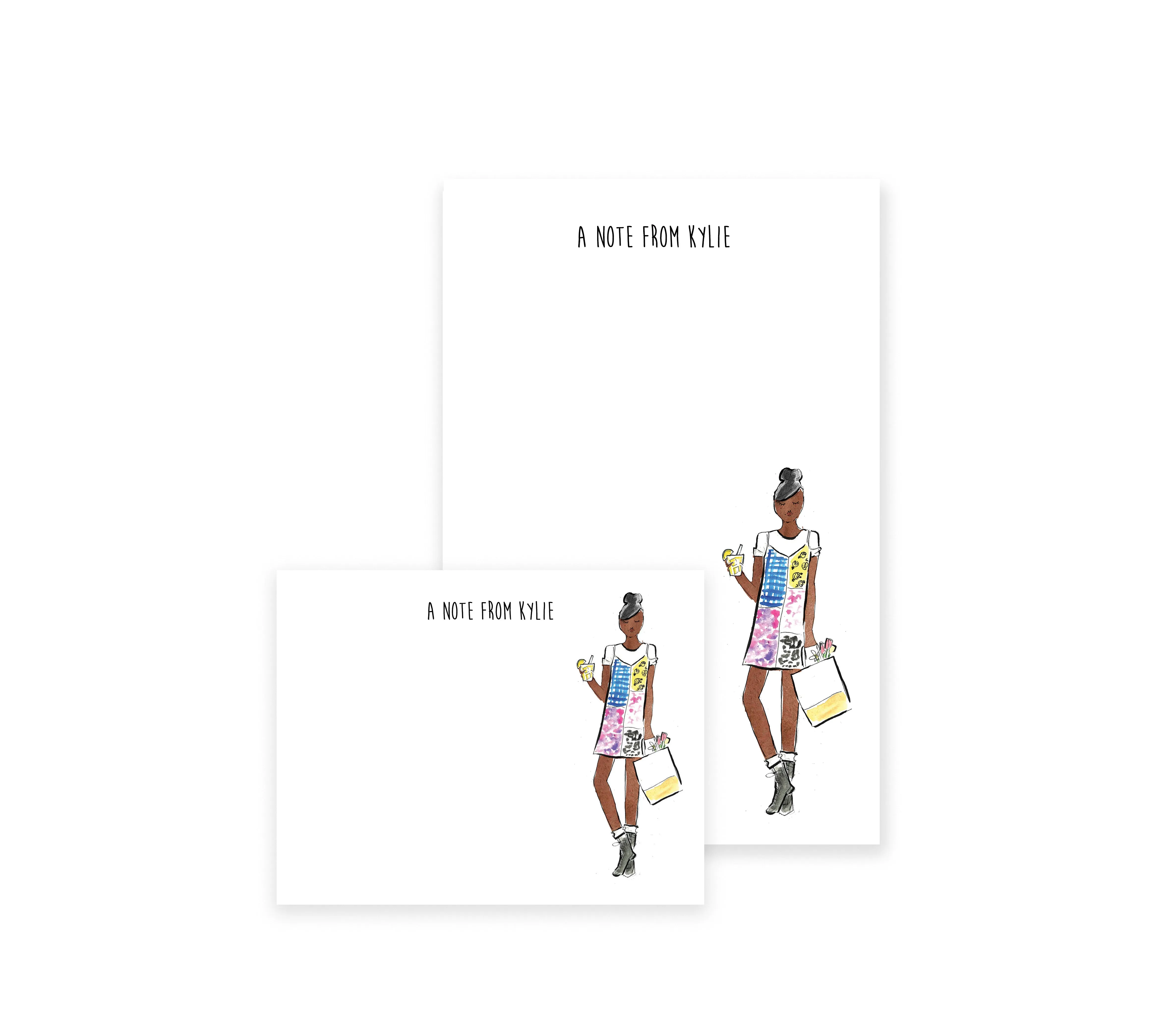 Slip Dress Girl Personalized Stationery Desk Set