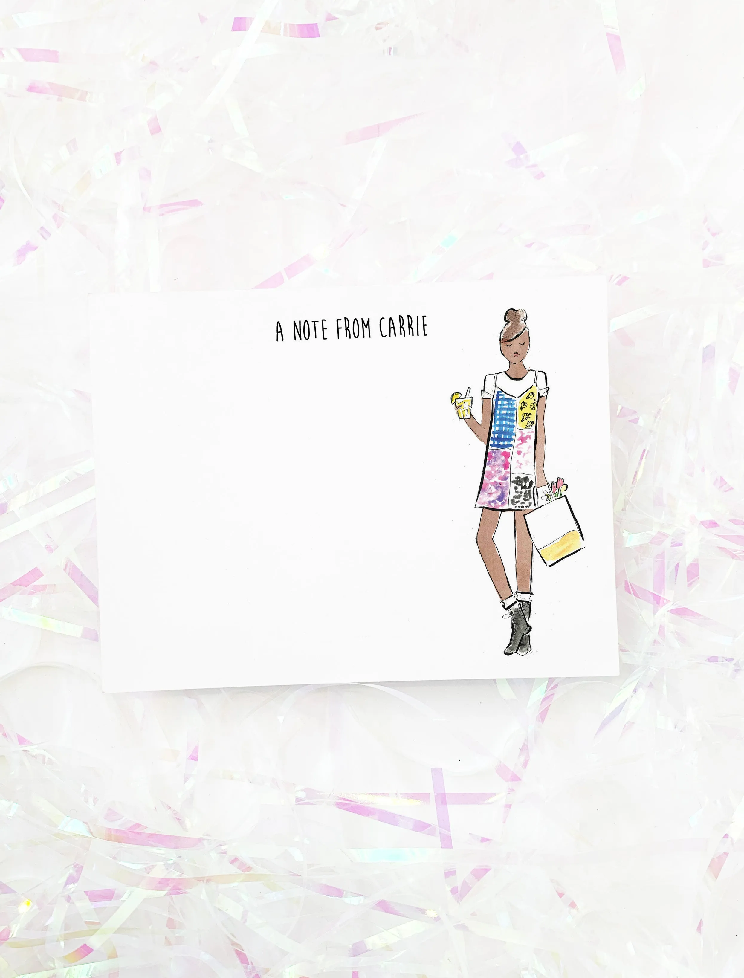 Slip Dress Girl Personalized Stationery Desk Set