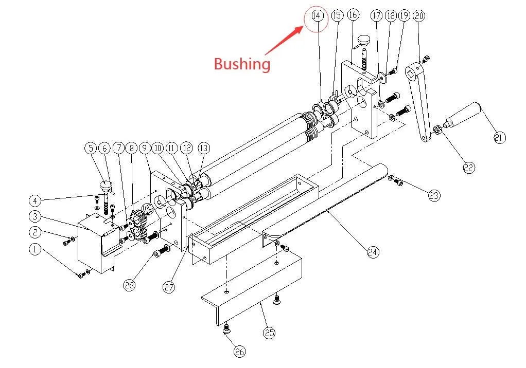 Spare parts for KAKA Industrial SJ300 Slip Roll Machine