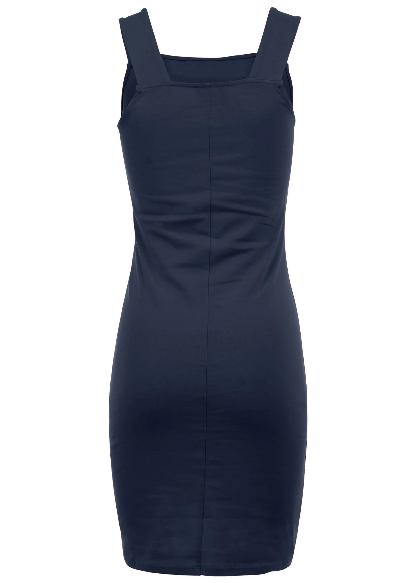 Square Neck Tank Dress - Navy