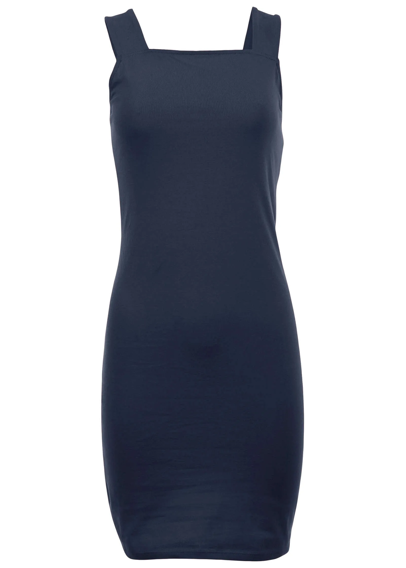 Square Neck Tank Dress - Navy