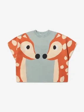 Stella McCartney Girls Wool Knitted Deer Poncho