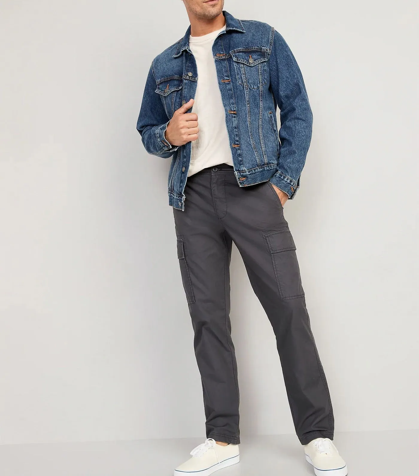 Straight Oxford Cargo Pants for Men Panther