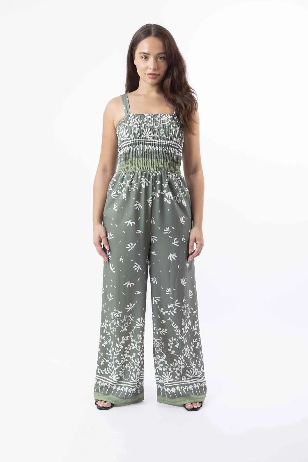 Strappy Wide Leg Printed Elegant Summer Jumpsuit