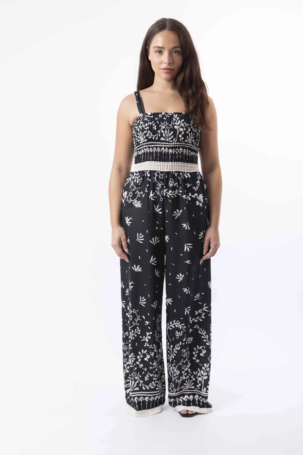 Strappy Wide Leg Printed Elegant Summer Jumpsuit