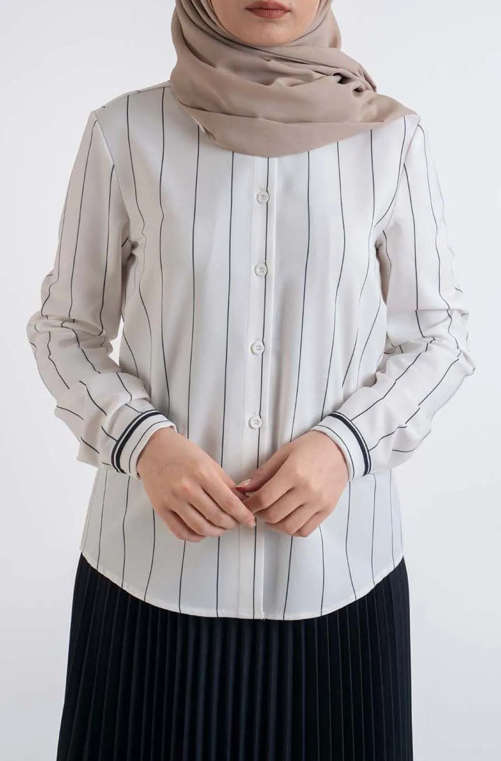 striped shirt-Modesty Fashion