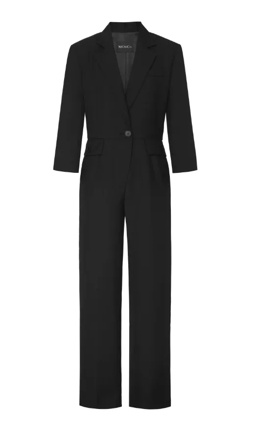 Structured Straight Suit Jumpsuit