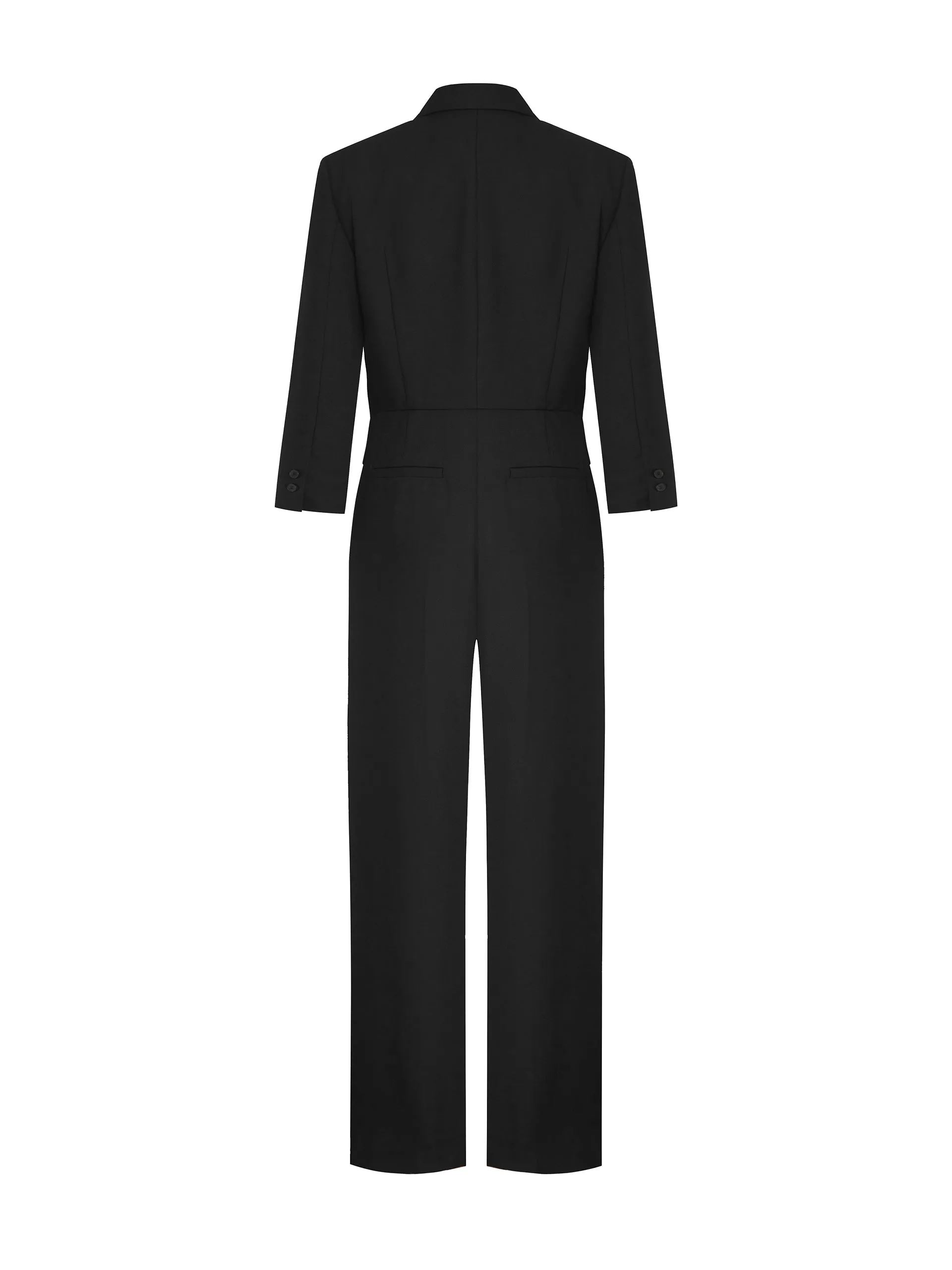 Structured Straight Suit Jumpsuit