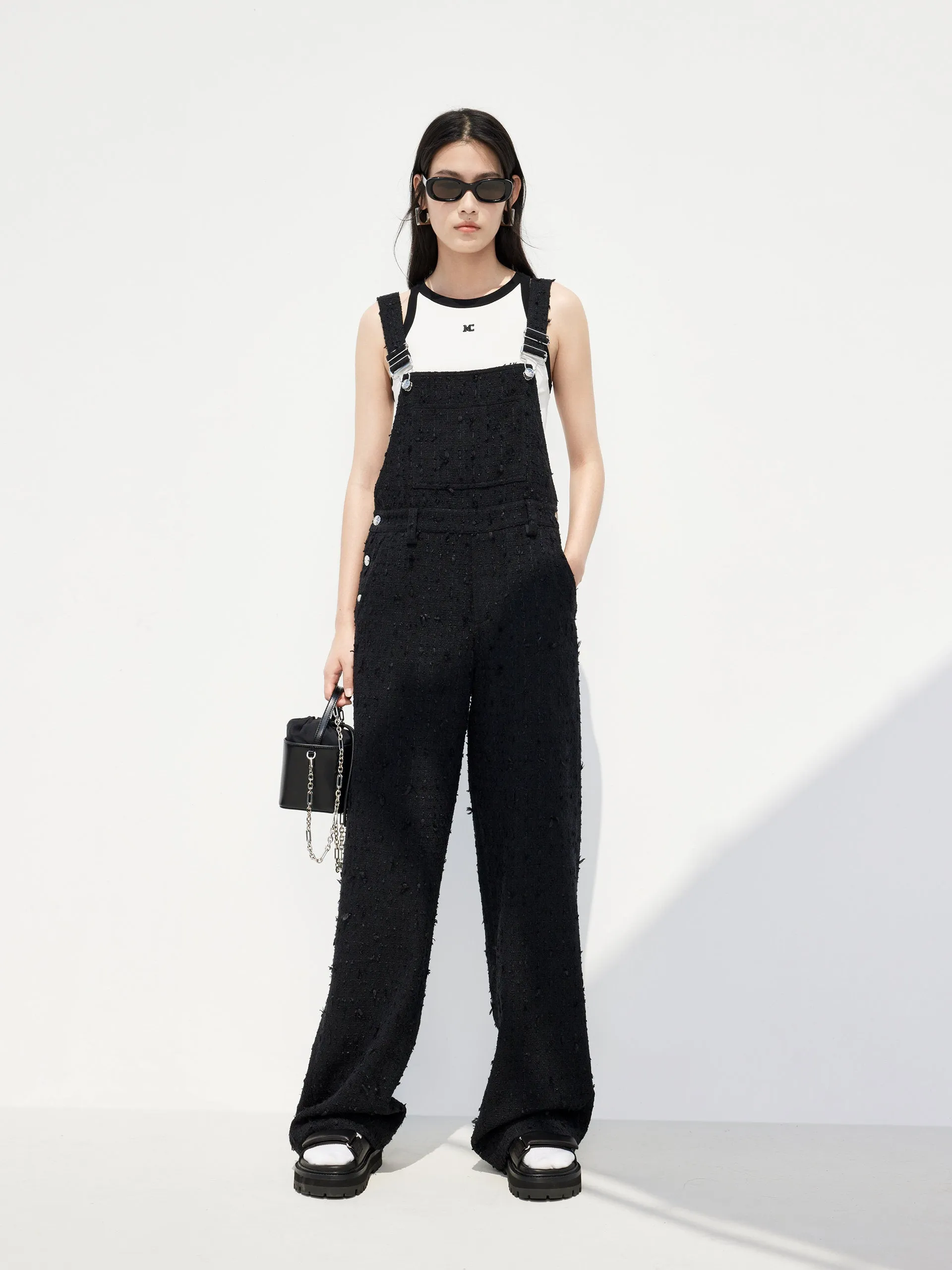 Textured Overalls Jumpsuit