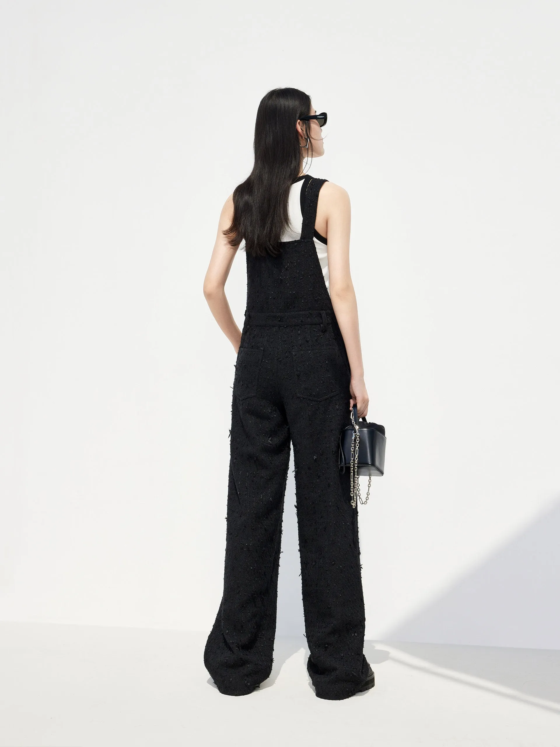 Textured Overalls Jumpsuit