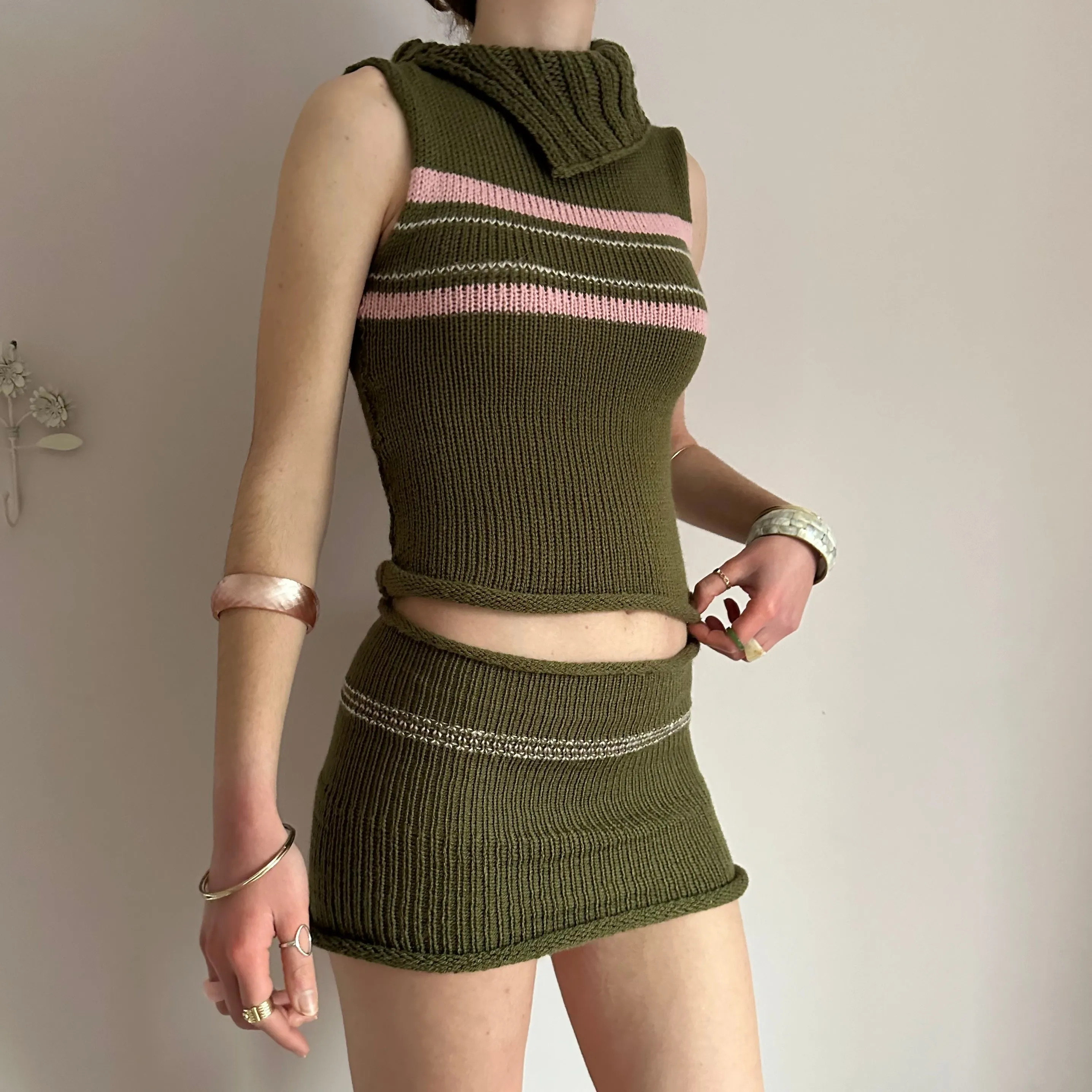 The Jade Skirt - striped knit mini skirt