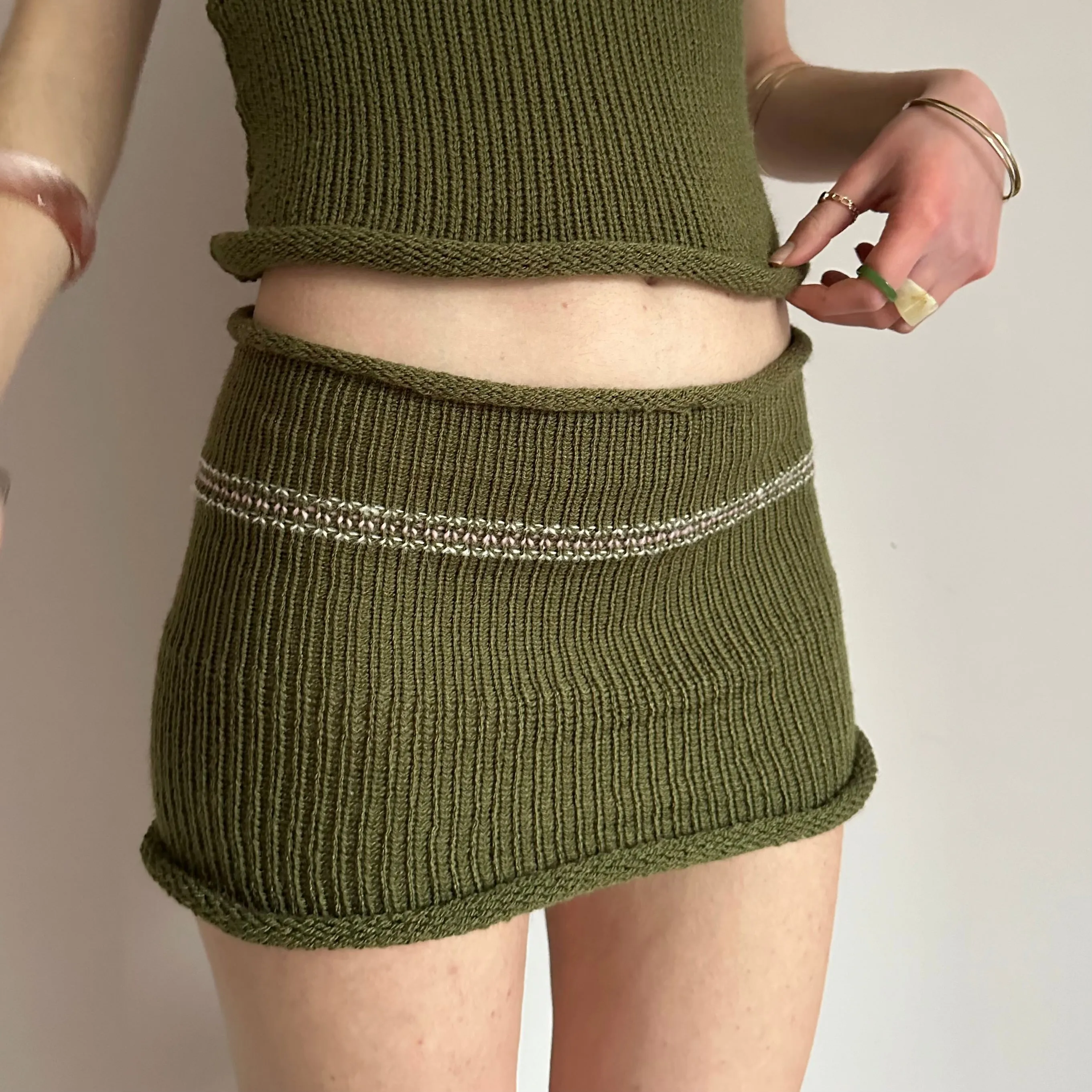 The Jade Skirt - striped knit mini skirt