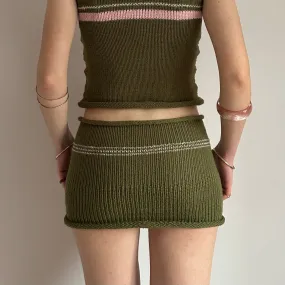 The Jade Skirt - striped knit mini skirt