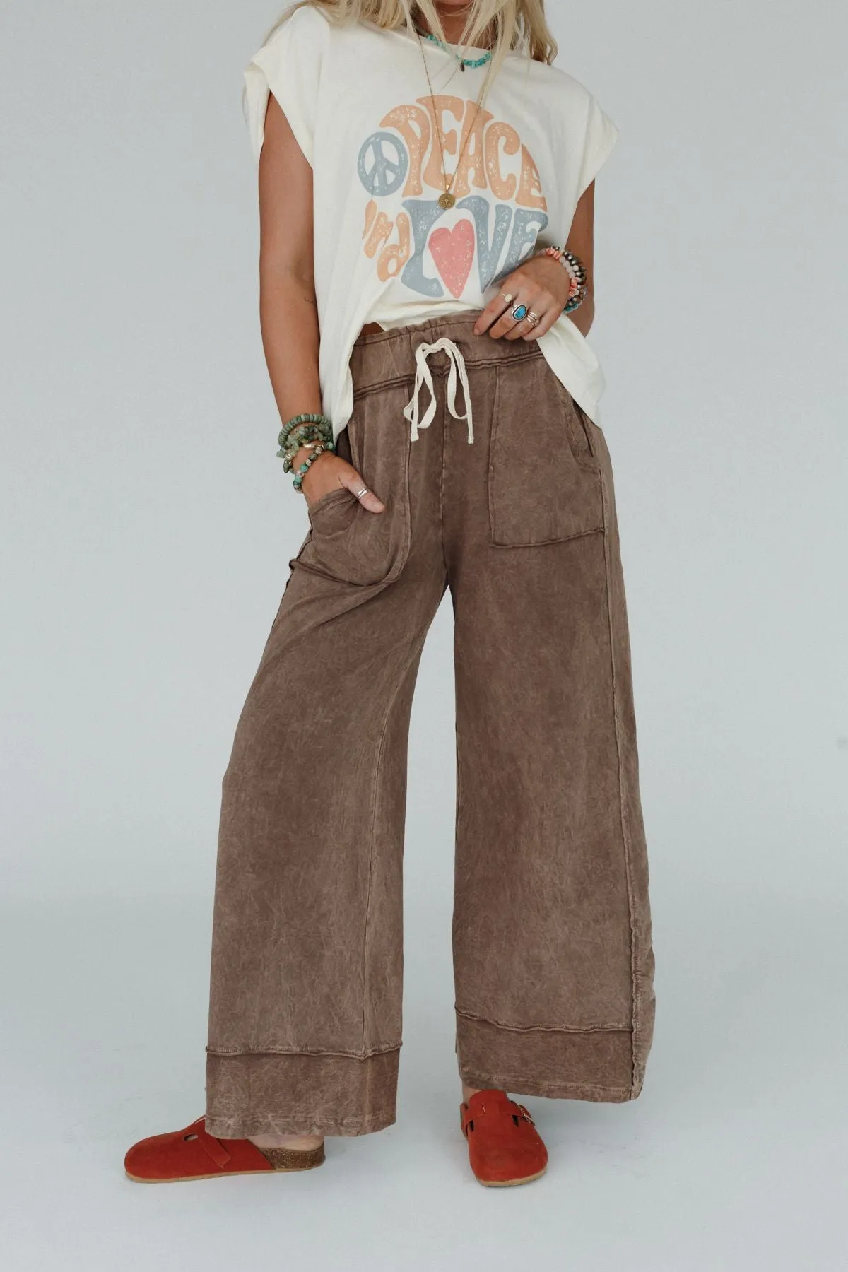 The Nest Heaven Sent Wide Leg Pant - Mocha