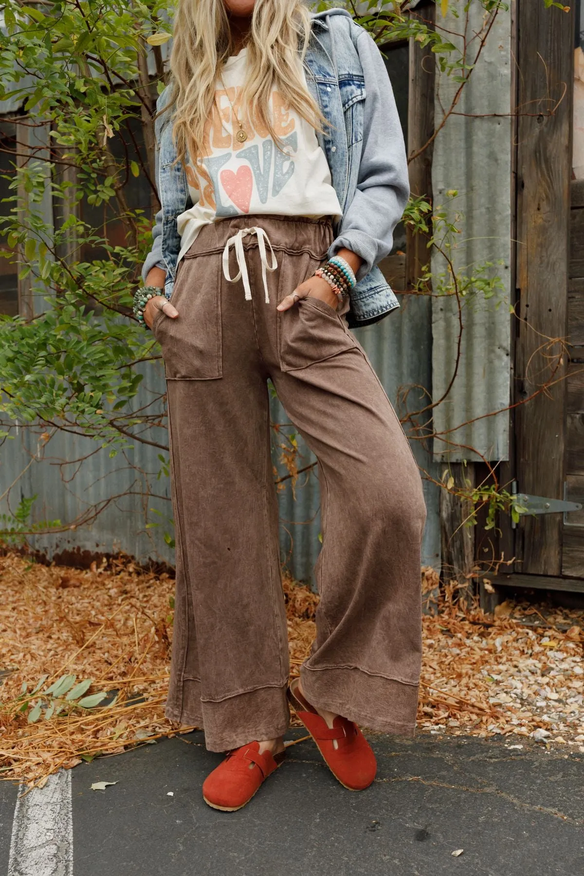 The Nest Heaven Sent Wide Leg Pant - Mocha