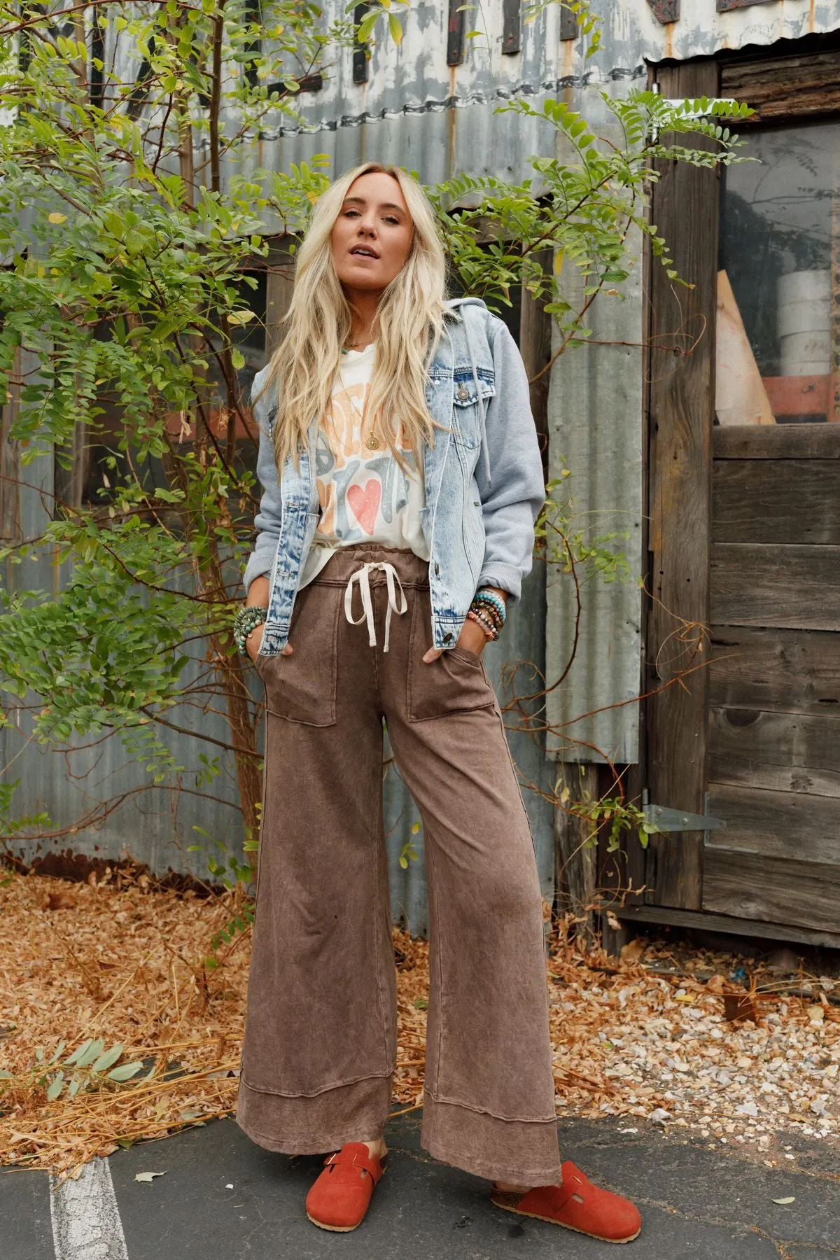 The Nest Heaven Sent Wide Leg Pant - Mocha