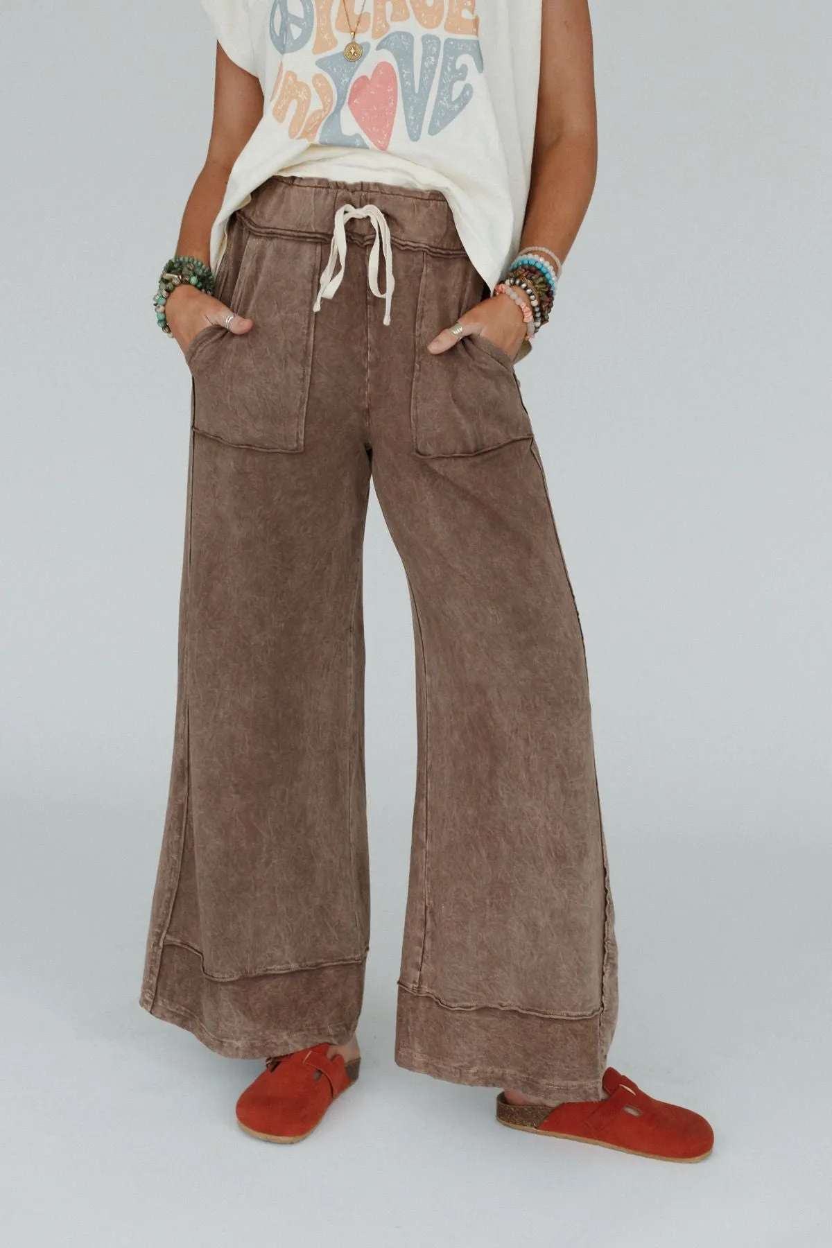 The Nest Heaven Sent Wide Leg Pant - Mocha