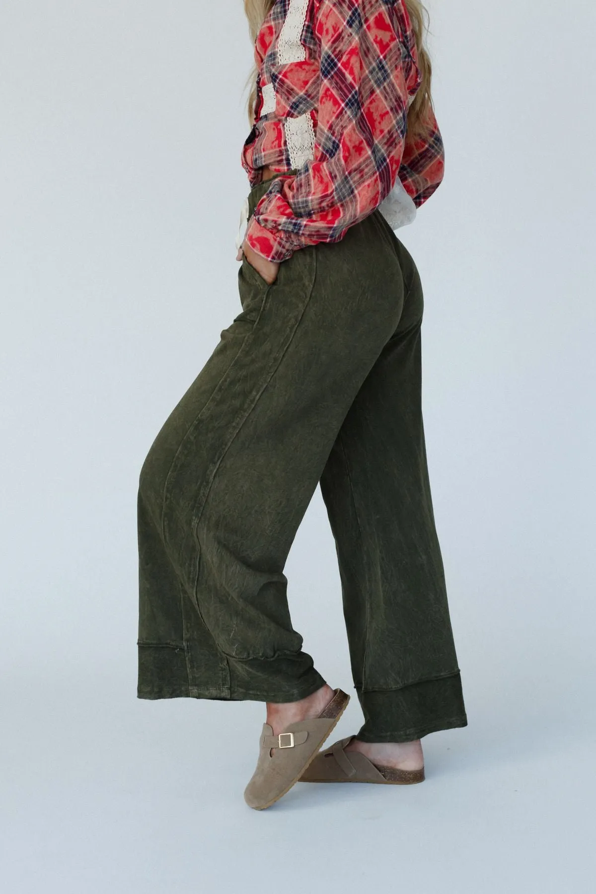 The Nest Heaven Sent Wide Leg Pant - Olive