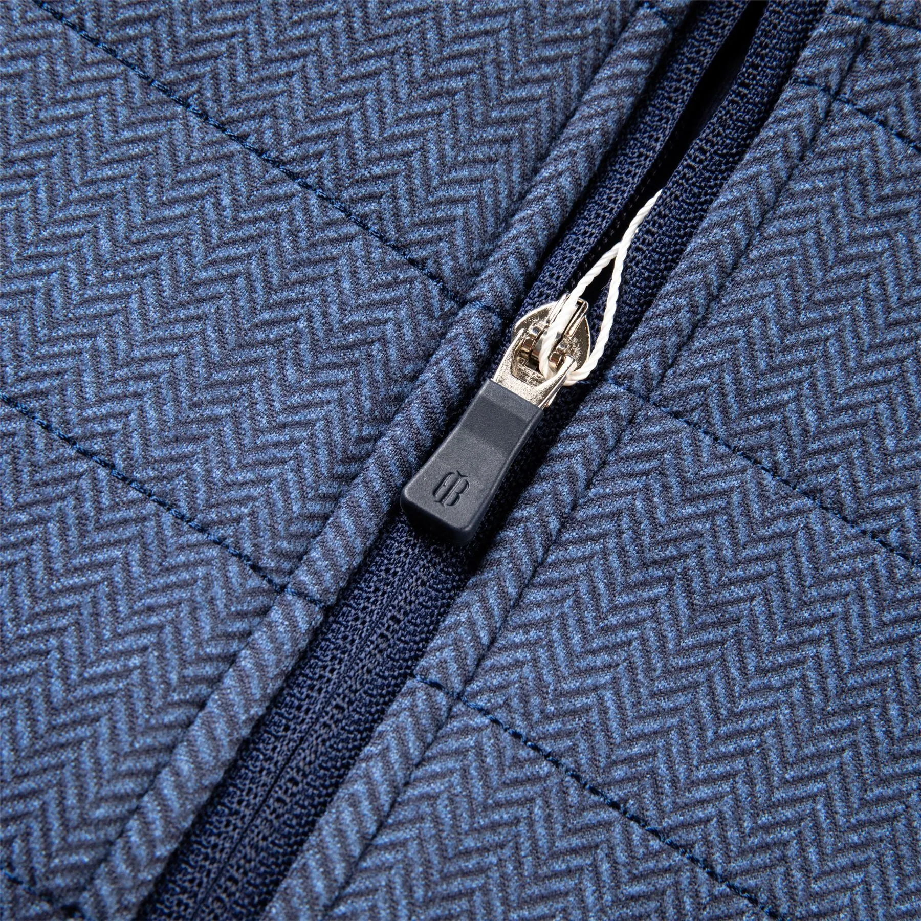 The Perry Insulated Fleece Jacket Navy Herringbone - AW23