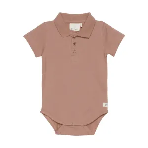 The Polo Onesie Shirt - Affogato - BABY