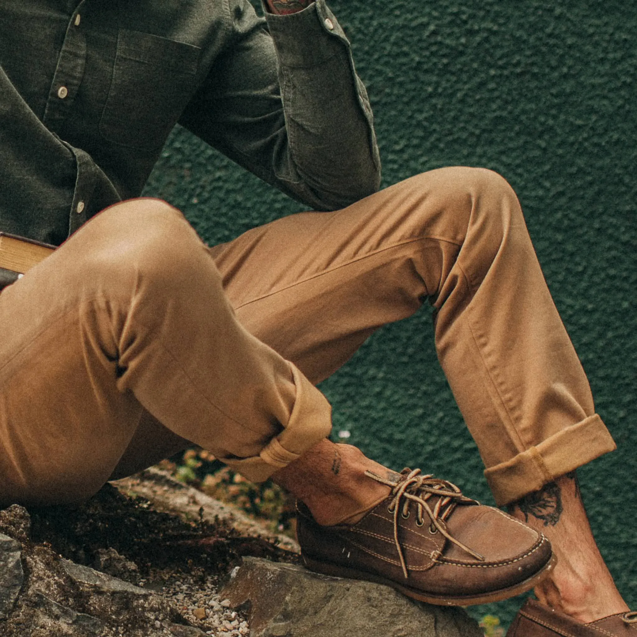 The Slim Foundation Pant in Organic British Khaki