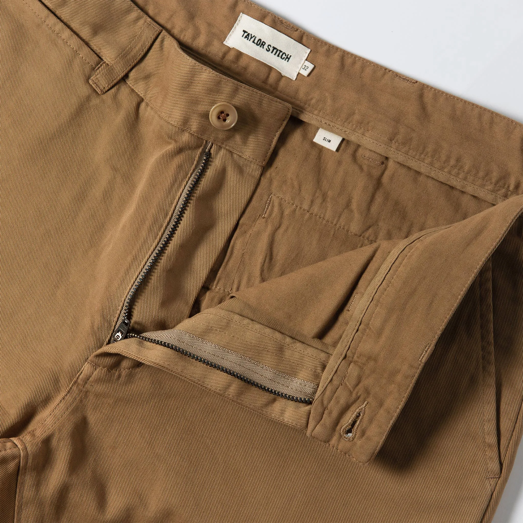 The Slim Foundation Pant in Organic British Khaki