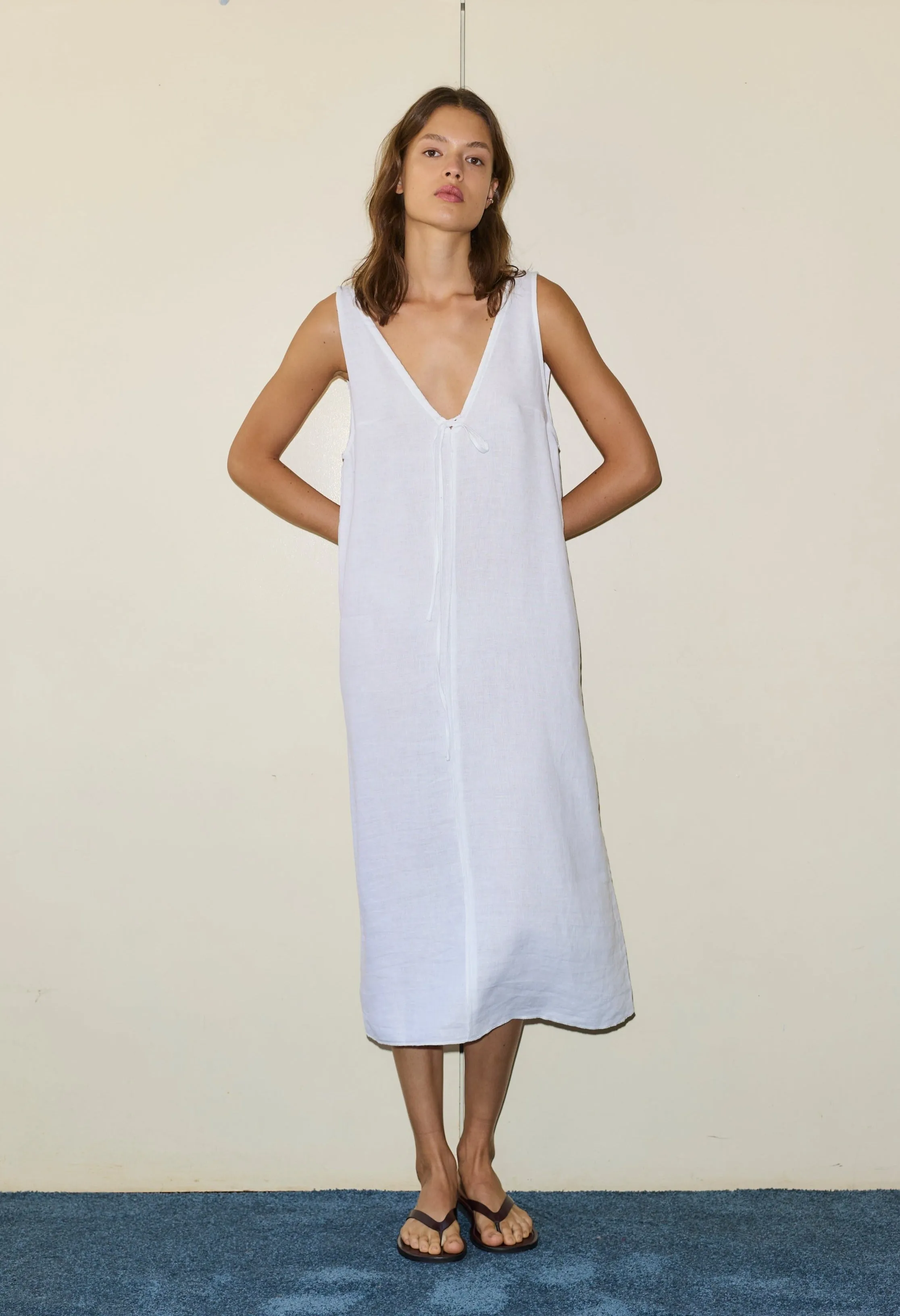 The Tie Slip Dress - White