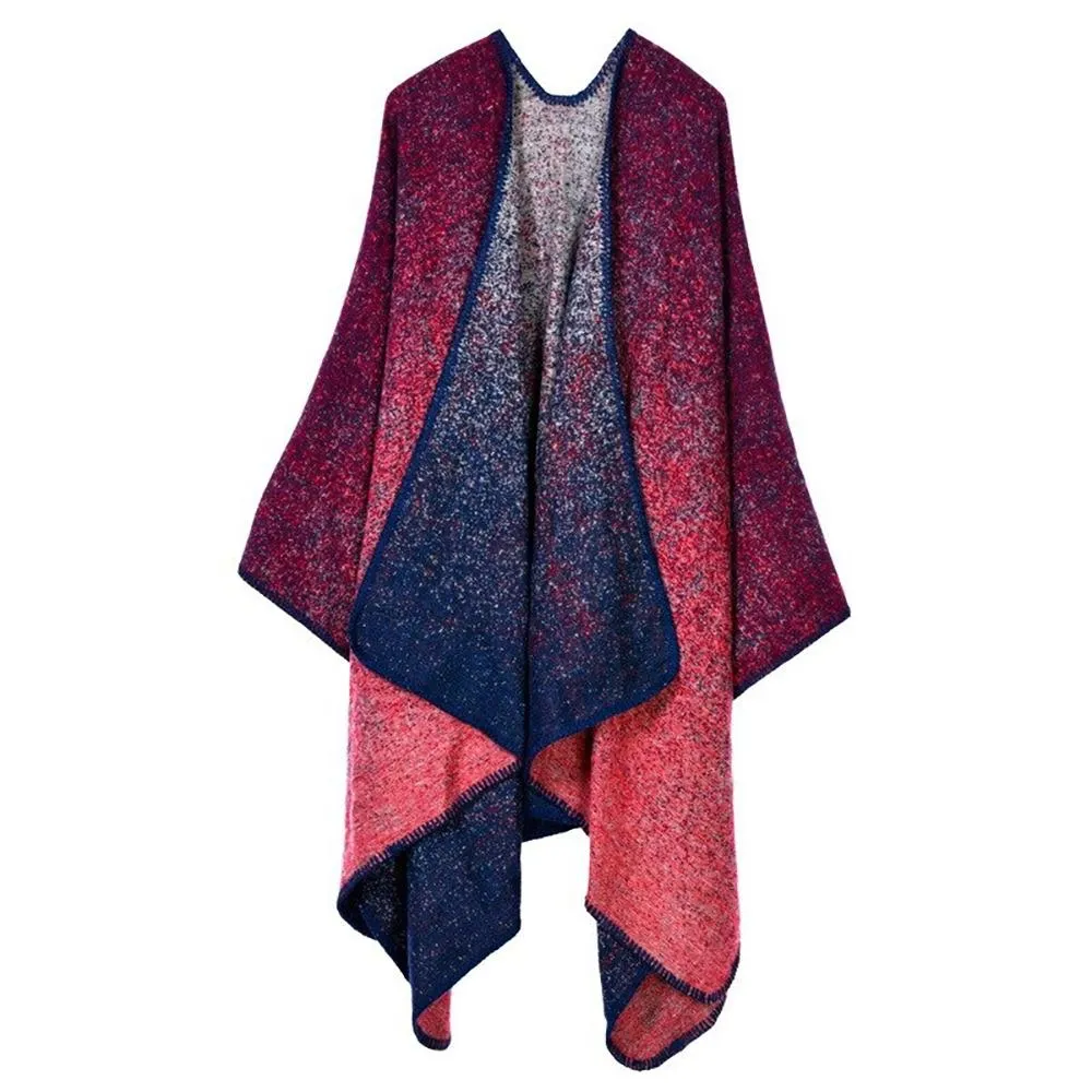 Thick and Warm Geometric Poncho Scarves