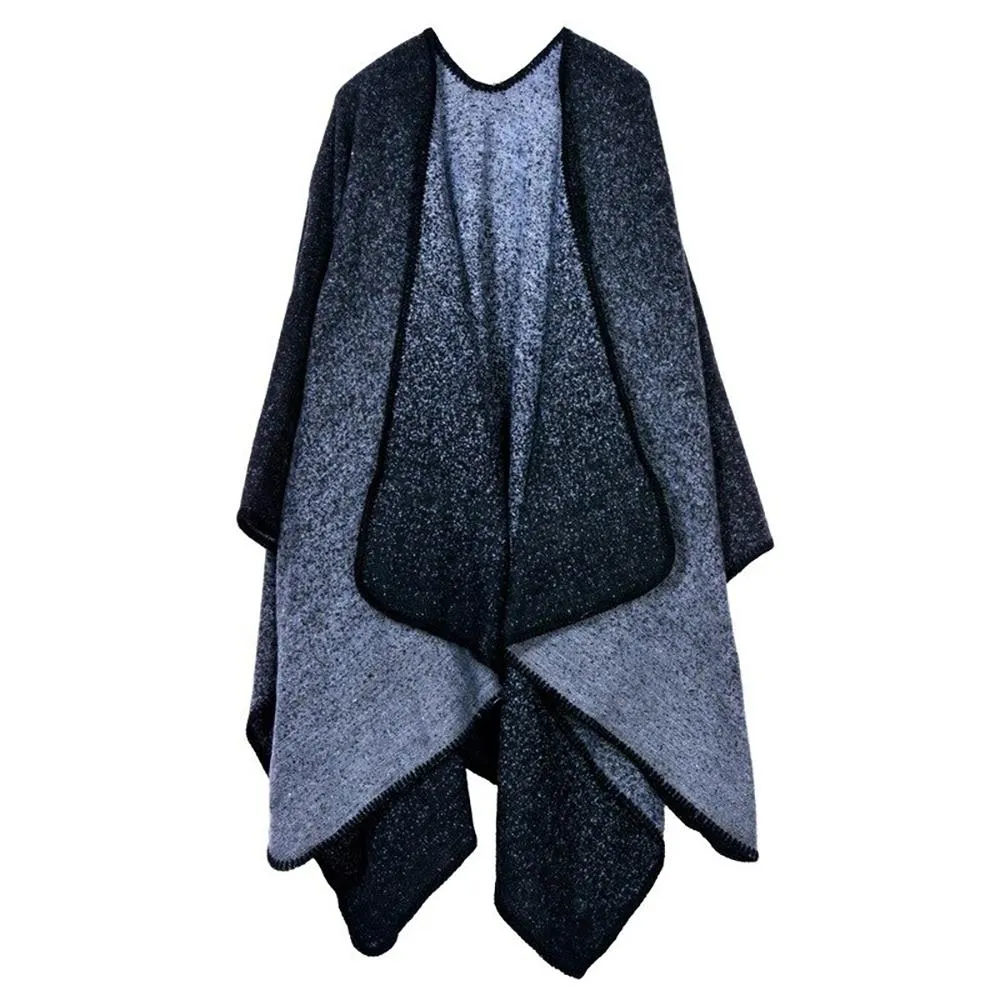 Thick and Warm Geometric Poncho Scarves