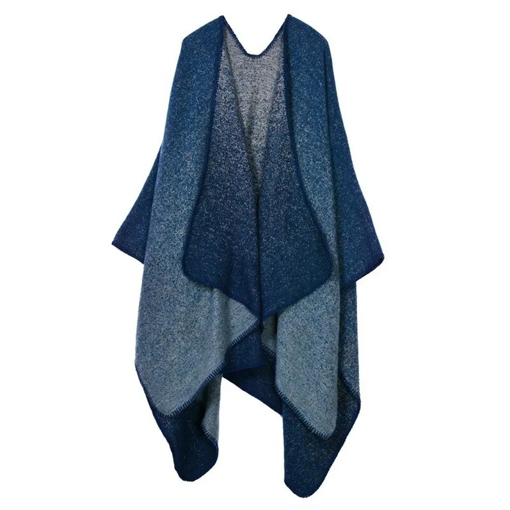 Thick and Warm Geometric Poncho Scarves