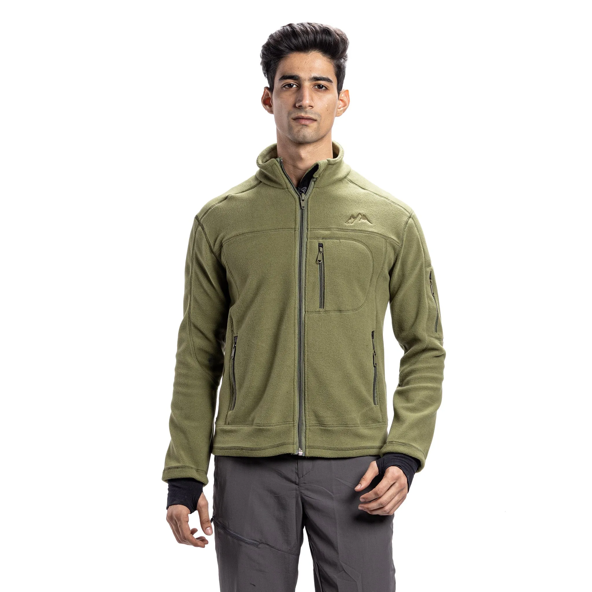 Tripole Anti-Pilling Fleece Winter Jacket and Windcheater | Pseude Green