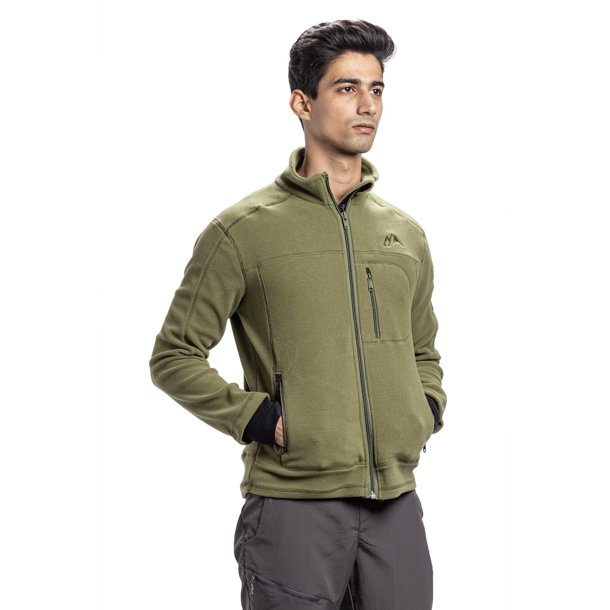 Tripole Anti-Pilling Fleece Winter Jacket and Windcheater | Pseude Green