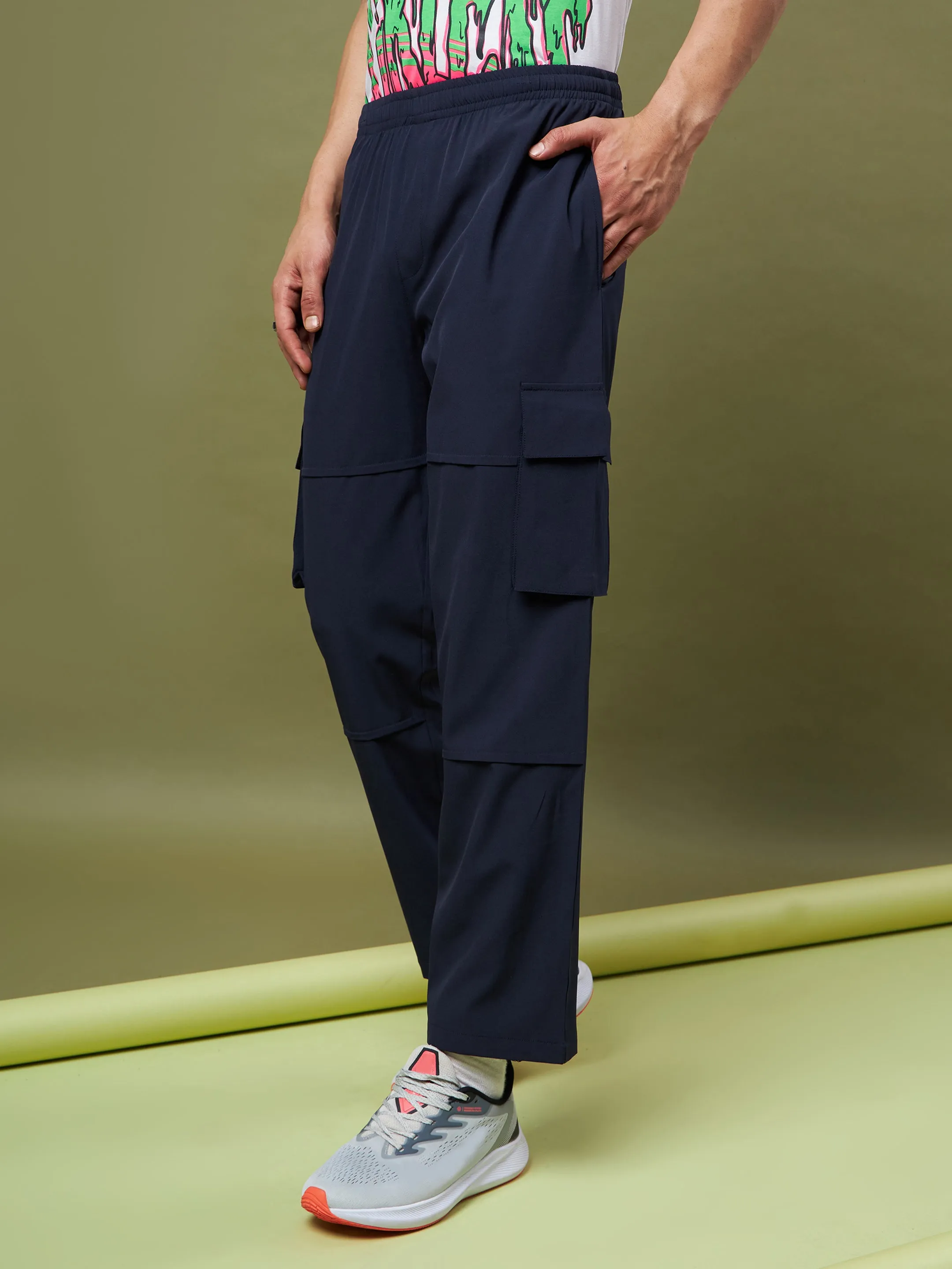 Unisex Navy Parachute Cargo Pants