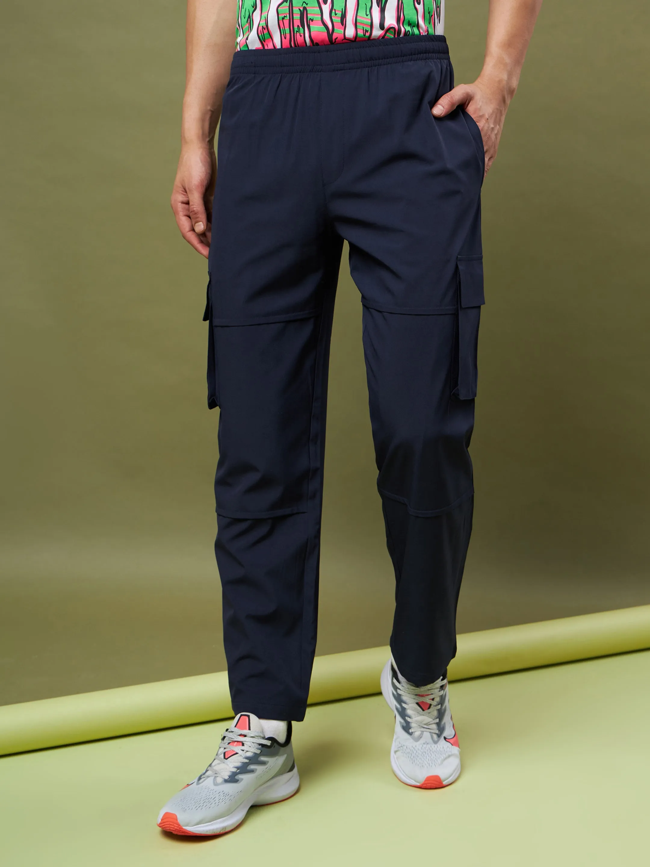 Unisex Navy Parachute Cargo Pants