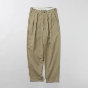 UNIVERSAL OVERALL / Heritage T/C Relaxed 2-Tuck Trousers STONE CARVER