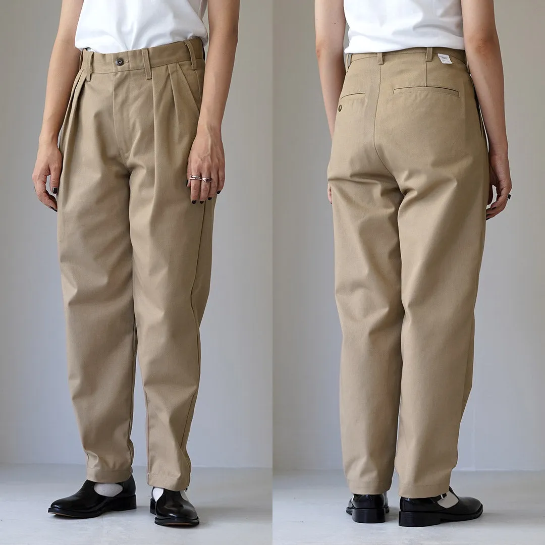 UNIVERSAL OVERALL / Heritage T/C Relaxed 2-Tuck Trousers STONE CARVER