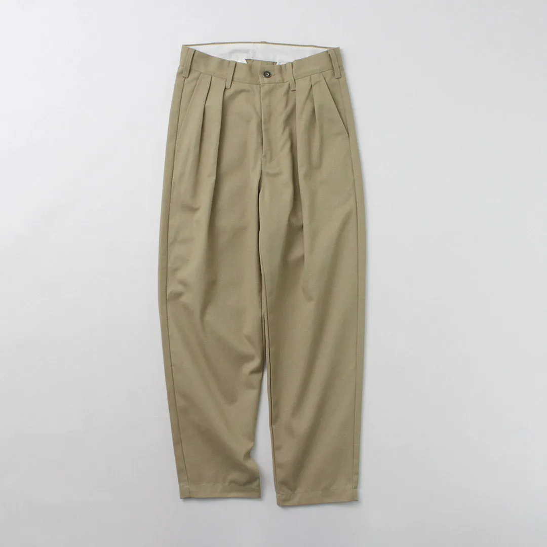 UNIVERSAL OVERALL / Heritage T/C Relaxed 2-Tuck Trousers STONE CARVER