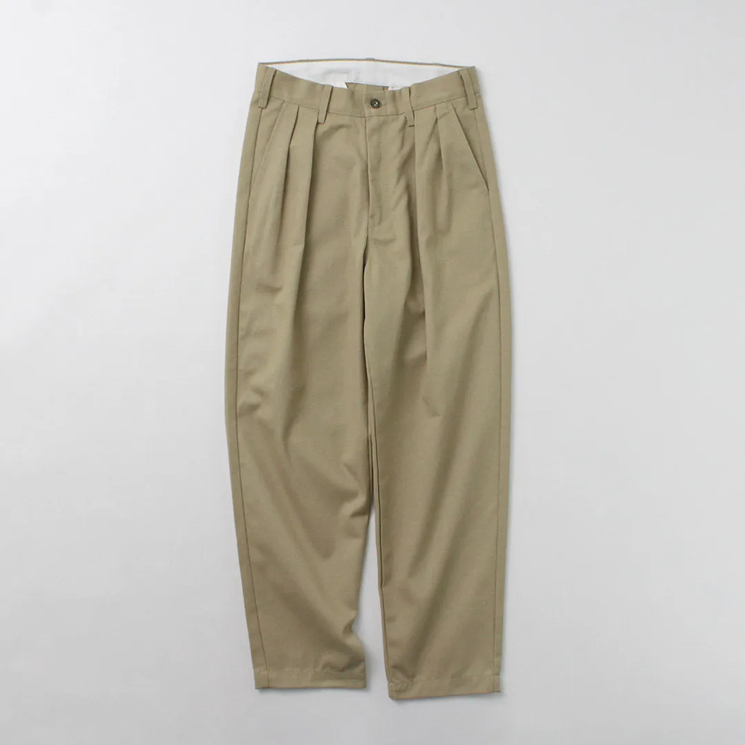 UNIVERSAL OVERALL / Heritage T/C Relaxed 2-Tuck Trousers STONE CARVER