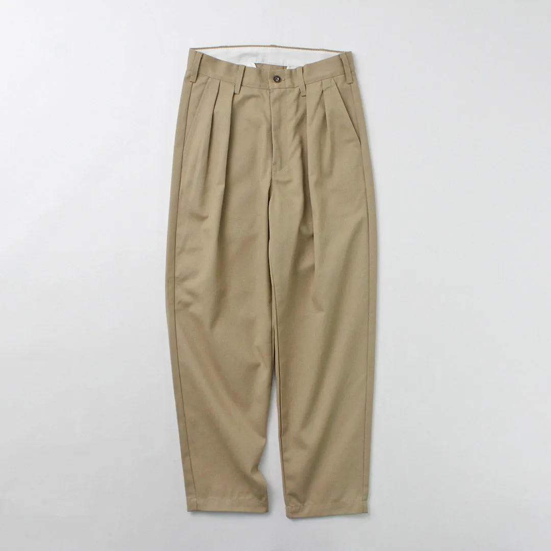 UNIVERSAL OVERALL / Heritage T/C Relaxed 2-Tuck Trousers STONE CARVER