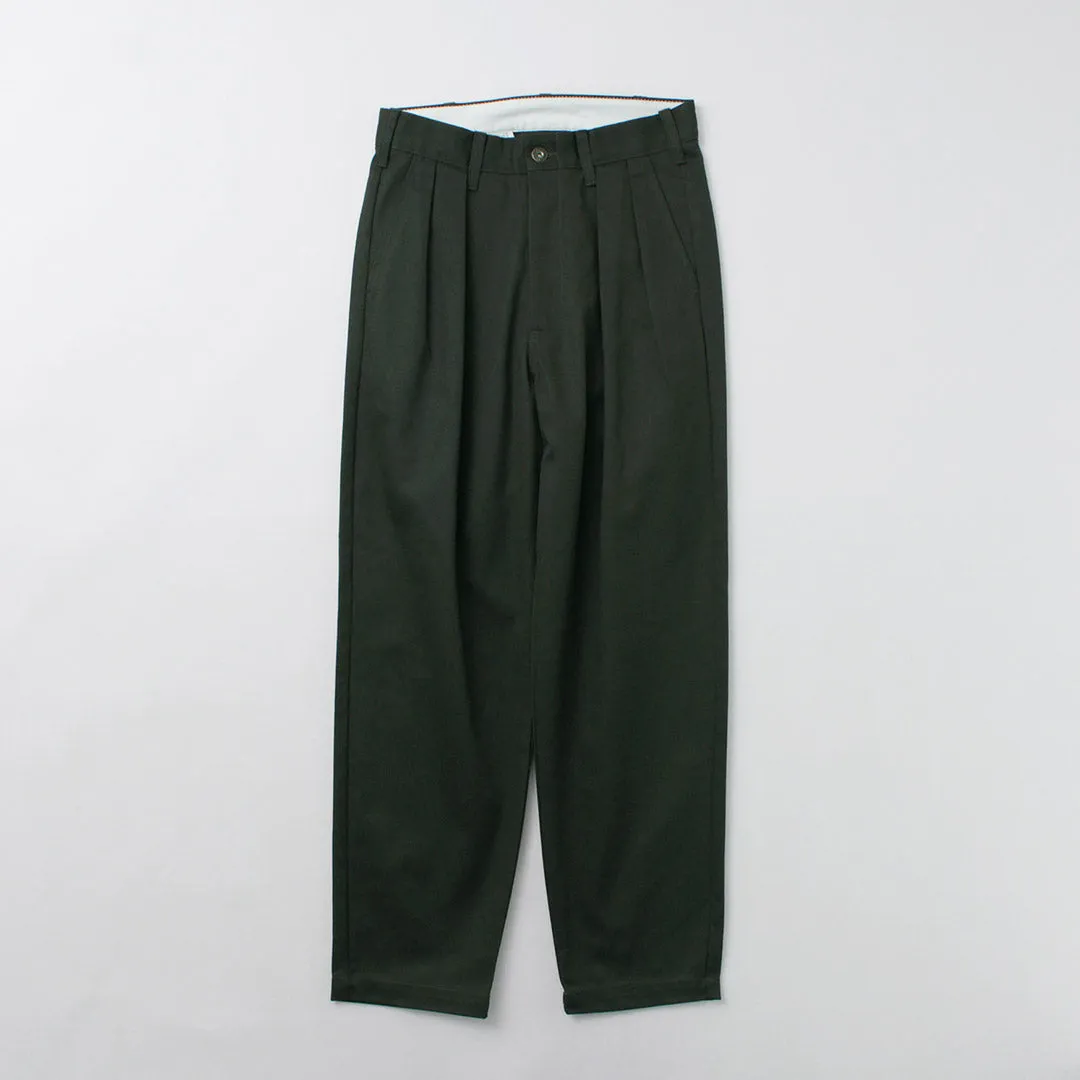 UNIVERSAL OVERALL / Heritage T/C Relaxed 2-Tuck Trousers STONE CARVER