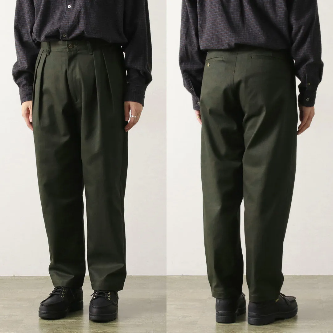 UNIVERSAL OVERALL / Heritage T/C Relaxed 2-Tuck Trousers STONE CARVER