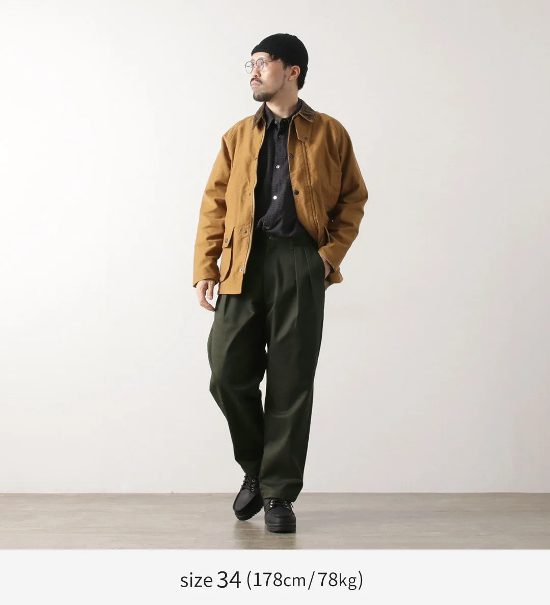 UNIVERSAL OVERALL / Heritage T/C Relaxed 2-Tuck Trousers STONE CARVER