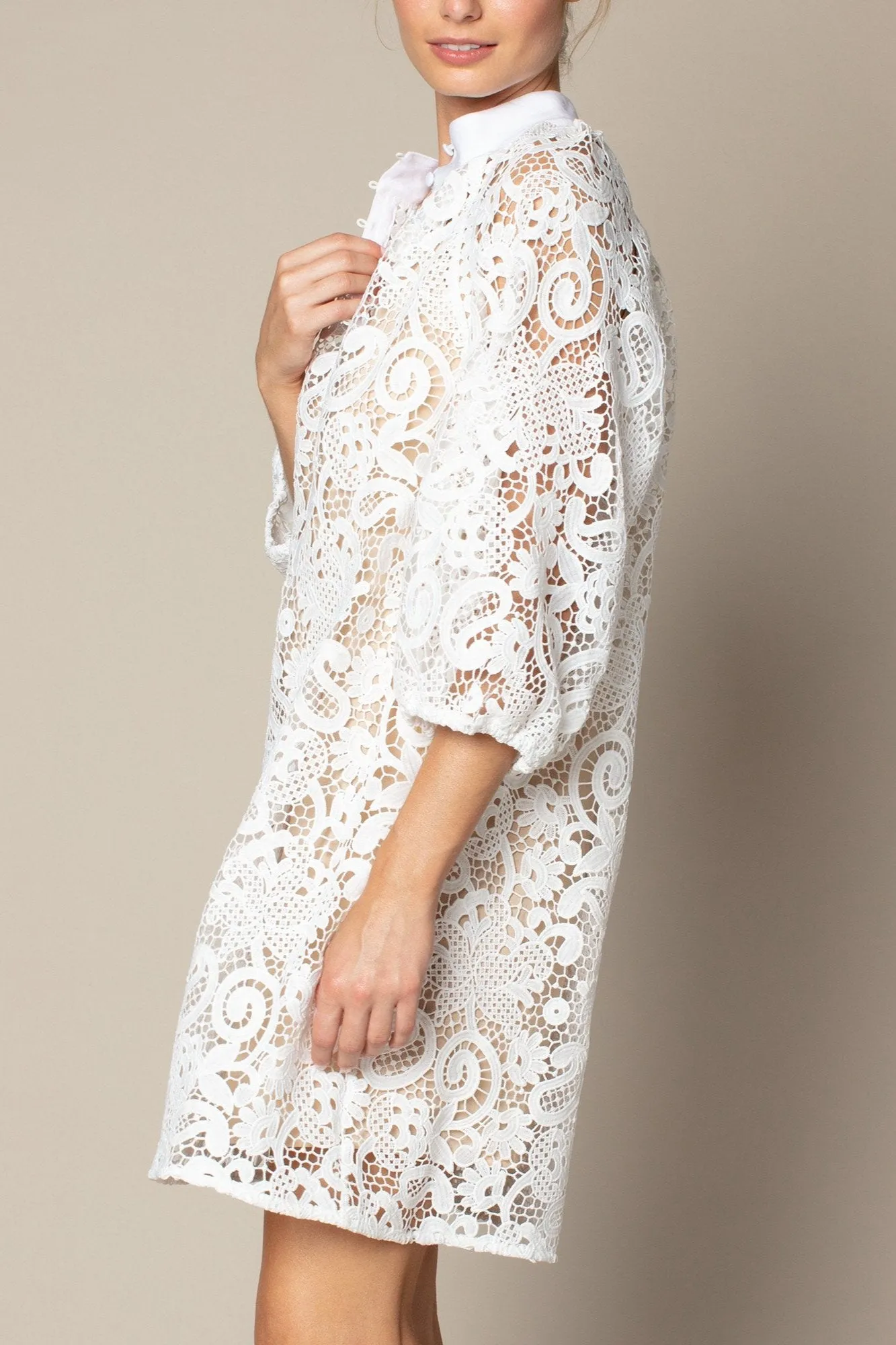 Usher Dress in Porcelain Lace